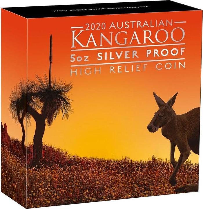 Actual product image The Perth Mint Silber 5 oz Känguru PP High Relief - 2020 (1.00, 2020)