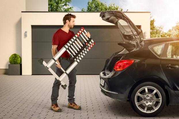 Actual product image Hailo FlexLine, aluminium safety telescopic ladder, 11 rungs (Single ladder, 99 cm)