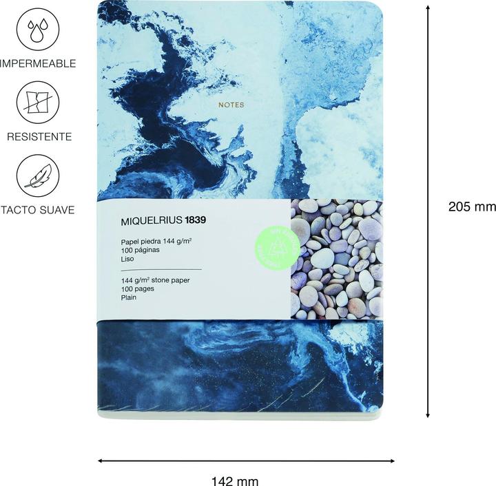Actual product image Miquelrius Notebook A5 Stone Sea (A5, Plain, No binding)