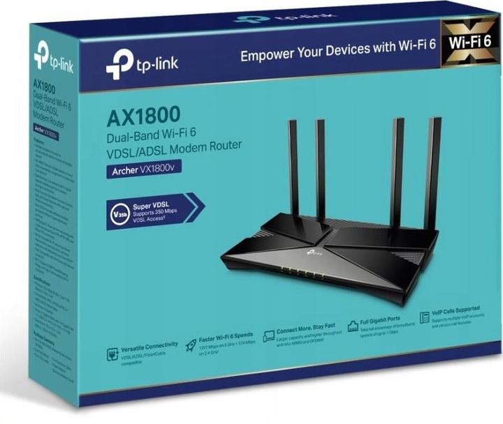 Productafbeelding TP-Link ARCHER VX1800V - - Dual-band Wi-Fi 6 VDSL/ADSL modem router