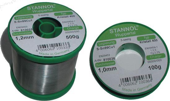 Produktbild Stannol Lötdraht, 1.2mm, Sn99/Cu1, 500g