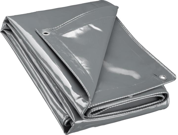Produktbild Wiltec Abdeckplane wetterfest grau 3x6m Polyester Plane Ösen 650g/m² Gartenplane (3 x 6 m)