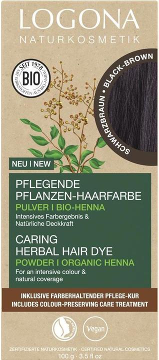 Actual product image Logona Nourishing plant hair color powder black brown (101 black intense)