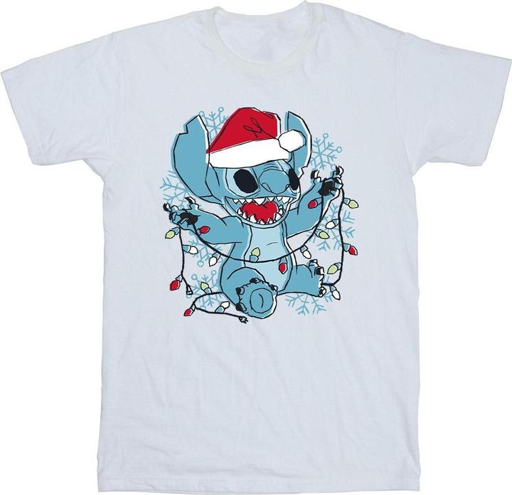 Disney Lilo And Stitch Christmas Lights Sketch TShirt Mädchen