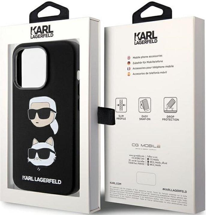 Actual product image Karl Lagerfeld KLHCP15XSDHKCNK iPhone 15 Pro Max 6.7" czarny/black Silicone Karl&Choupette Head (Apple iPhone 15 Pro Max)