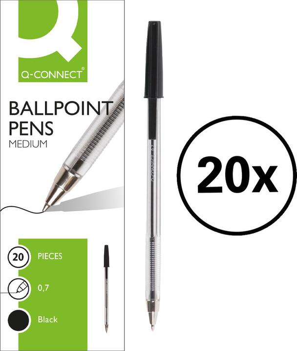 Image du produit Q-Connect Stylo à bille Proof Pen 0.7 (Noir, 20 x)