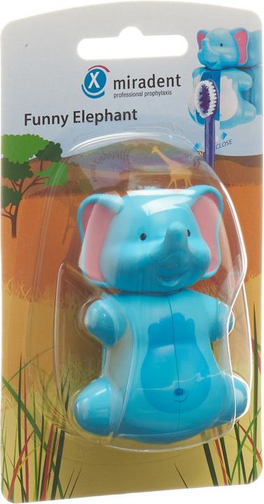Actual product image Miradent Funny Snapper toothbrush holder elephant