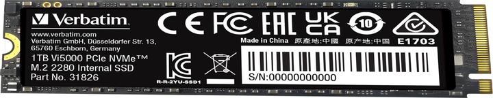 Actual product image Verbatim Vi5000 M.2 SSD 1TB PCIe4 NVMe 31826 (1000 GB, M.2 2280)
