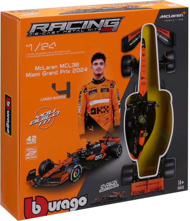 Actual product image Bburago McLaren F1 MCL38 1/24 Kit Norris 2024