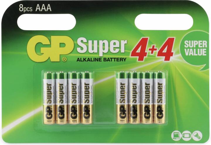 Immagine prodotto GP Batteries Super Alcalina (8 pz., AAA, 2400 mAh)