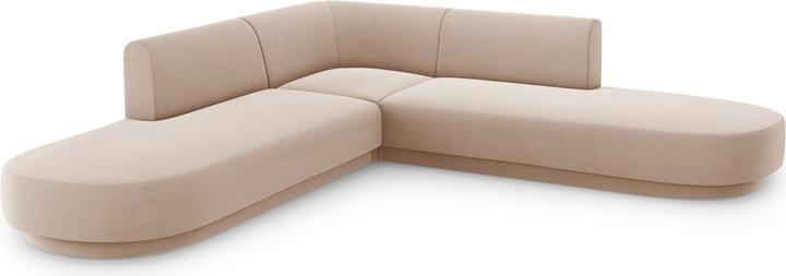 Actual product image Micadoni Velvet Symmetrical Corner Sofa, "Miley", 5 Seats, 248x248x70Made in Europe (Corner sofa)