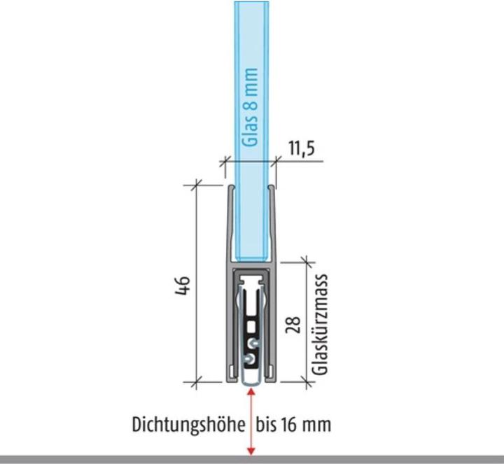Planet Guarnizione per porta a caduta KG-F8, stretta, silicone RD