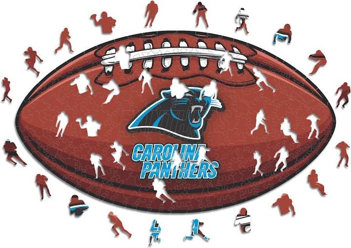 Iconic NFL - Carolina Panthers – Football mit Logo - Holz Puzzle Grösse L (500 Teile) (500 Teile)