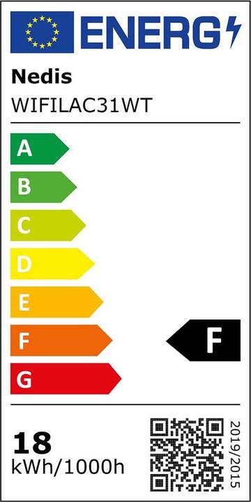 Energy Label Nedis SmartLife Ceiling Light | Round | 29 x 29 cm | Warm White to Cool White | Full Colour (RGB) | 1800 (1800 lm)