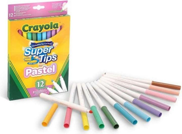 Image du produit Crayola 12 Feutres lavables Super Pointes Teintes pastel (Multicolore, 12 x)