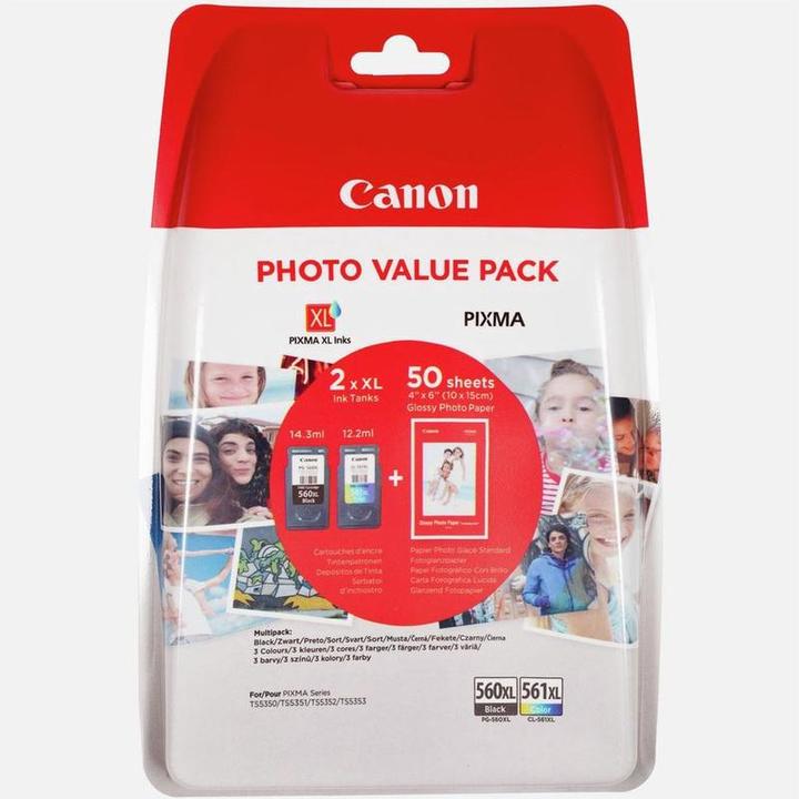 Actual product image Canon PG560XL/CL561XL ink cartridge - Color & Black + Retour bag (Can560P561BCMYB)