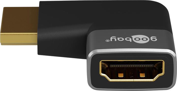 Produktbild Goobay HDMI-Winkeladapter 90° horizontal, 8K @ 60 Hz, vergoldet (HDMI)