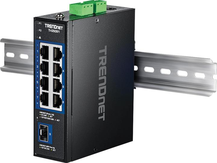 Immagine prodotto Trendnet 9 PORTE INDUSTRIALI 2,5G CON GUIDA DIN (8 Porti)