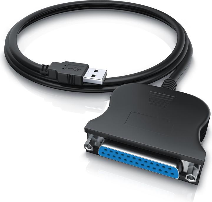 Immagine prodotto CSL Adattatore da USB A a parallela LPT 25 pin - D-SUB DE 25 a USB tipo A, 90 cm, cavo stampante, cavo (1 m, Parallelo (stampante))