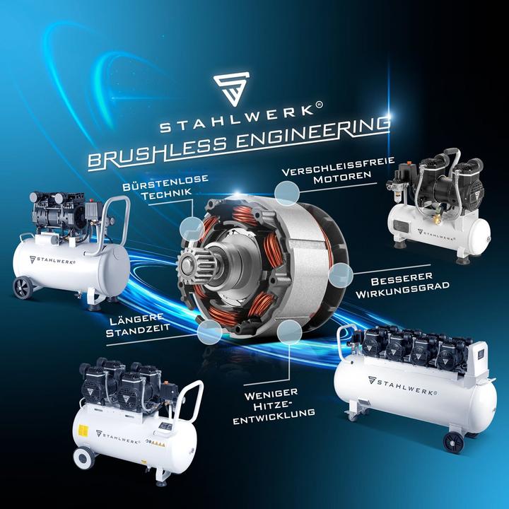 Actual product image Stahlwerk Compressor 10 bar 2.1 hp 1.6 kW 210 l/min 10 l air compressor (10 bar, 10 l)