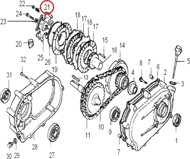 Actual product image Wiltec Spare Part Oil Bath Clutch Free Spring 6,5 - 13 hp (Garden machinery spare parts)