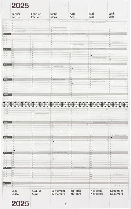 Valeurs nutritives et ingrédients Biella Calendrier décennal (30 x 24 cm, Couverture rigide, Français, Allemand)