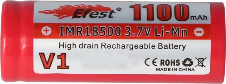 Actual product image Efest Akku IMR 18500 V1 - (Pluspol flach) (1 pcs., 18500, 1100 mAh)