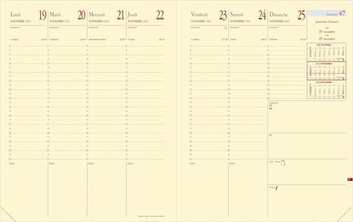 Produktbild Quo Vadis Agenda Pres. PREST FR Soho 23 287391Q bleu acier, 1W/2S, 21x27cm (21 x 27 cm, Französisch)