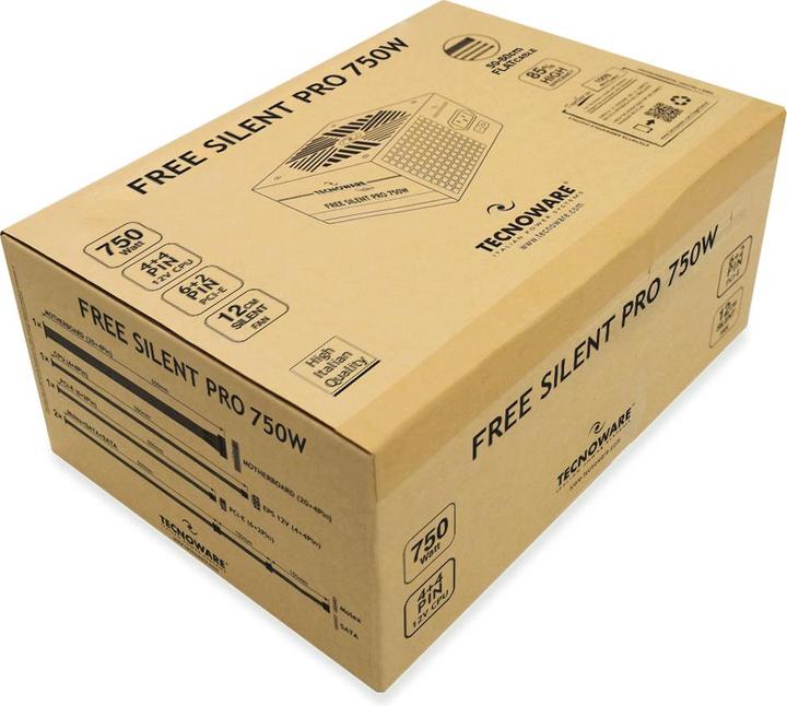 Produktbild Tecnoware ALIMENTATORE 750W 12CM FREE SILENT 4*SATA 2*MOLEX TOGHETER ON (750 W)