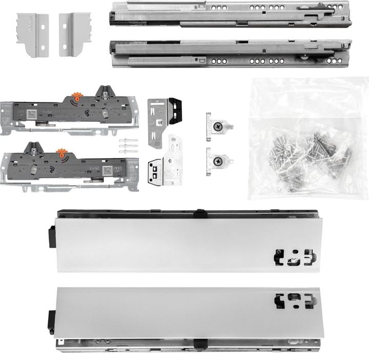 Produktbild Vasalat BLUM Schubladenschienen TANDEM Zargenhöhe 83mm, 30kg, NL400mm, grau, bis KB600mm