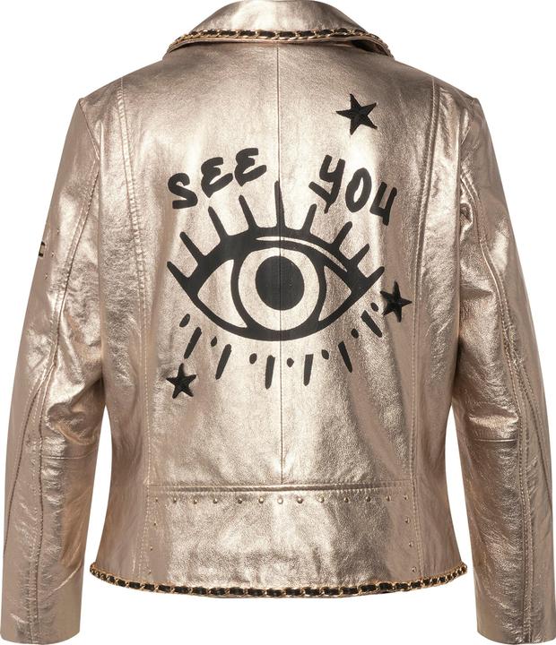 Produktbild Angel of Style Leder-Bikerjacke, echtes Leder, Beschichtung, Rücken-Print (52)