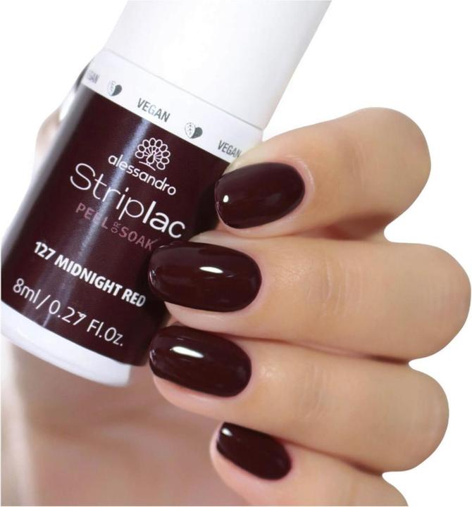Immagine prodotto Alessandro Striplac Peel o Soak (127 Rosso notte, Smalto pelabile)