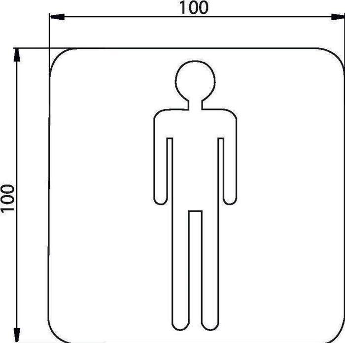 Produktbild Emco Türschild SYSTEM 2 zum Aufkleben, Herren chrom