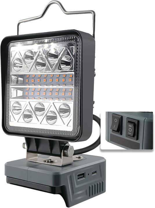 Lakuda LED-Spotscheinwerfer 800-1800 Lumen für Milwaukee 18V Batterie (1800 lm)