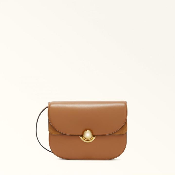 Furla sfera s crossbody bag in leather color brandy