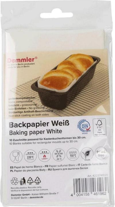 Demmler Backpapier Kastenkuchenuchenform 10 Stück