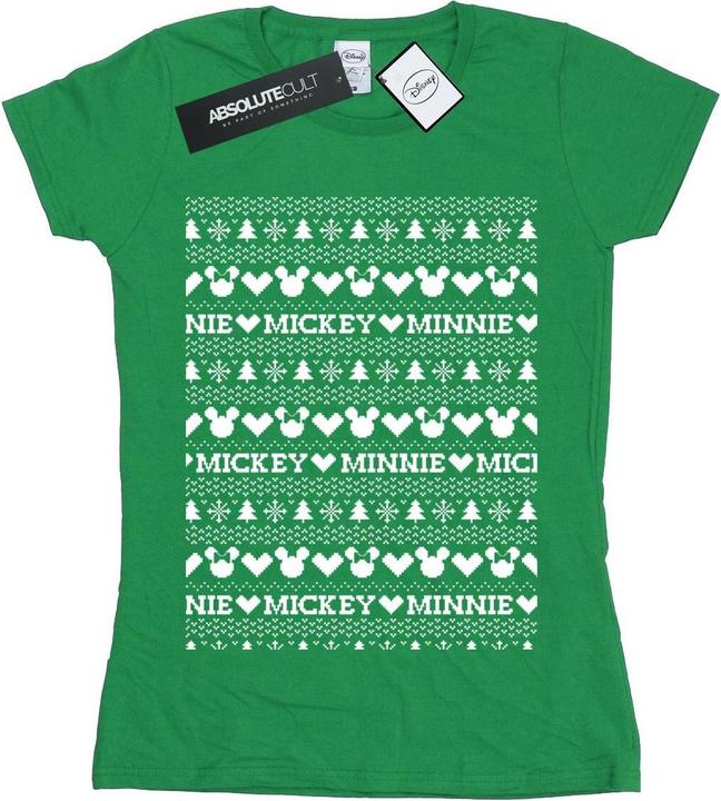Disney Mickey And Minnie Christmas Fair Isle TShirt (XL)