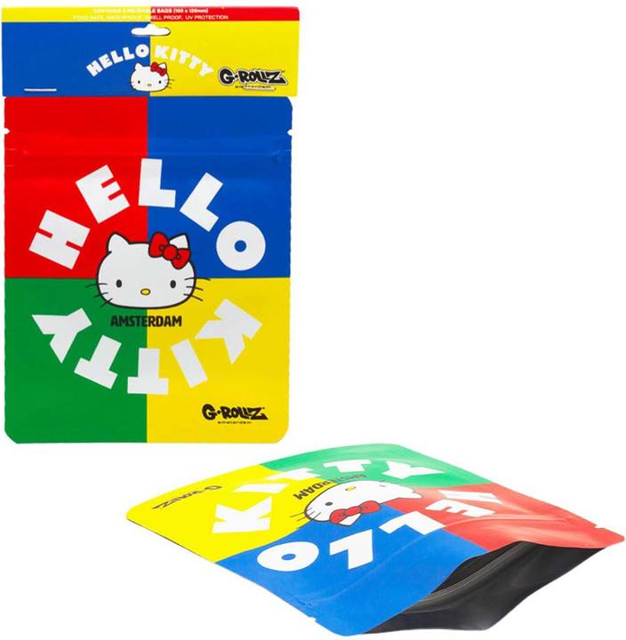 Actual product image G-Rollz Hello Kitty Retro Classic Smellproof Bags Hello Kitty 100 x 125mm 8pcs