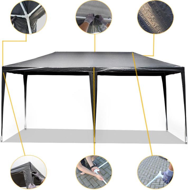 Produktbild Wiltec Pavillon 3x6m in Grau mit UV-Schutz 50+ Gartenpavillon Partyzelt Camping (600 cm, 300 cm)