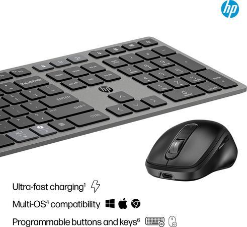 Image du produit HP Ensemble clavier et souris sans fil rechargeables multi-appareils 720, Taille réelle (100 %), San (CH, Sans fil)