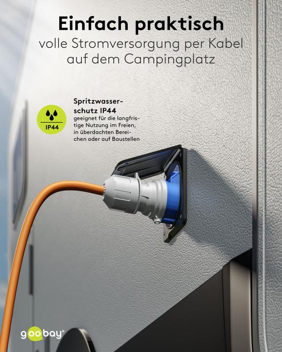 Actual product image Goobay CEE-Verlängerung, CEE-Stecker auf CEE-Kupplung, 25 m (25 m, CEE)