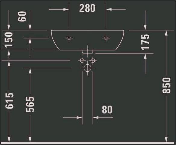 Produktbild Duravit Waschtisch D-CODE MED o ÜL m HLB 550x430mm ohne Hahnloch weiss (430 mm, 550 mm)