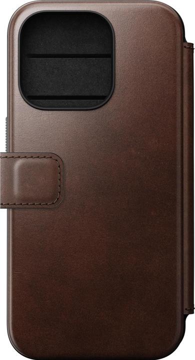 Actual product image Nomad Modern Horween Leather Folio iPhone 15 Pro Rust Brown (Apple iPhone 15 Pro)