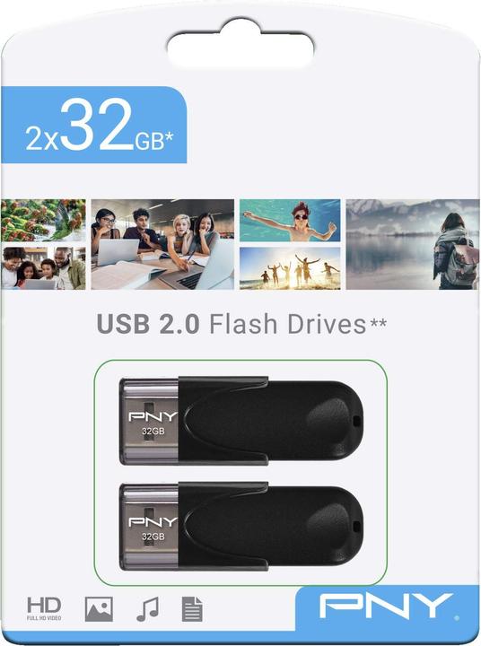 Produktbild PNY Attache 4 (2-Pack) (32 GB, USB-A)