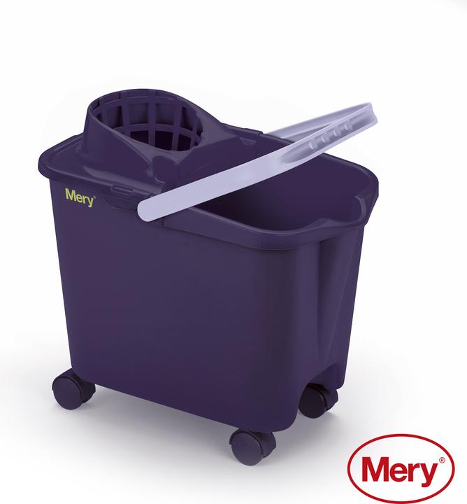 Actual product image Mery Mop Bucket with Swivel Wheels and Wide Drying Rack Purple 14 Litres (1 pcs.)