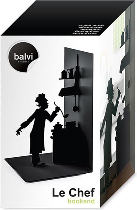 Actual product image Balvi 26532 Bookend Le Chef black - Metal bookend, black (10 x 10 x 17 cm)