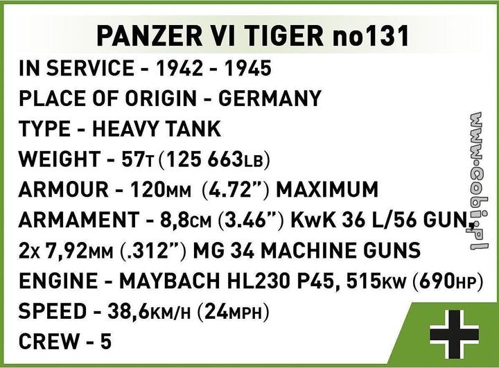 Produktbild Cobi Panzer VI Tiger I no 131 The Tank Museum