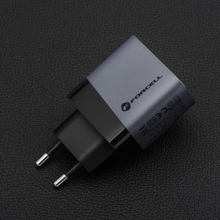 Produktbild Forcell Adapter F-ENERGY GaN VT-39 Reiseladegerät Typ C + USB A PD QC4.0 4A 45W grau (45 W)