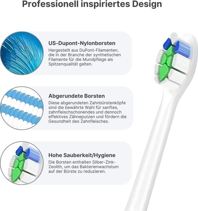 Image du produit Hermex Brosse à dents sonique Tête de brosse à dents alternative pour Philips Sonicare W2 (8 x)