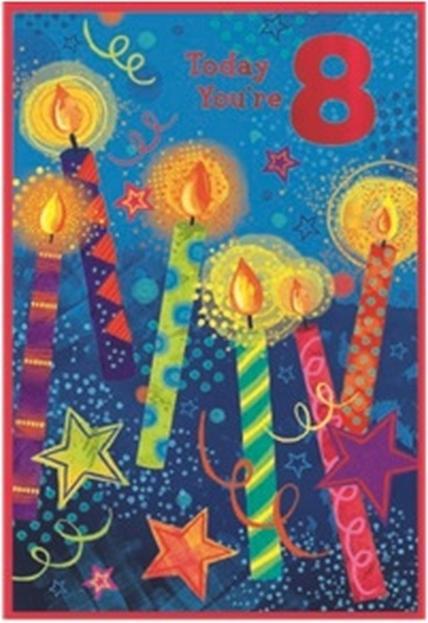 Produktbild Simon Elvin Grusskarte Today You're 8 Geburtstag 6erPack Karton (6 Stk.)